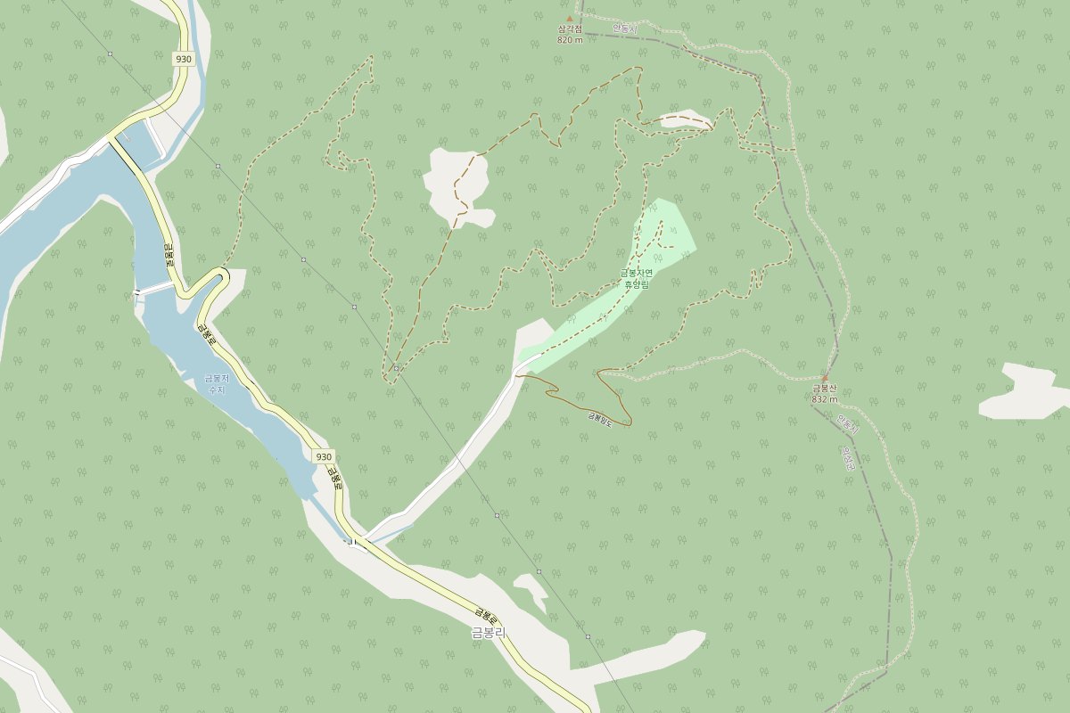 금봉자연휴양림 위치 지도(좌표 36.3314793631, 128.8746040312)